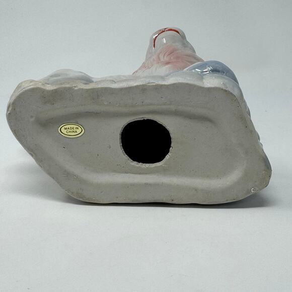 Vintage Pearl Lustreware Porcelain Lion Statue Pastel Pink & Blue - Picture 9 of 11